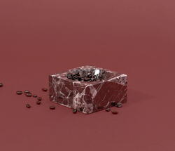 Marmor blok skål – burgundy