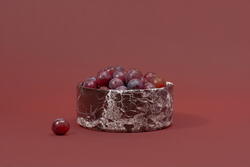 Marmor frugt skål – burgundy