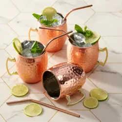 4 stk. Moscow Mule Cooper Cocktail Mugs
