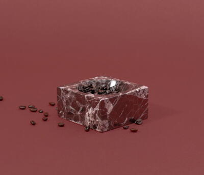 Marmor blok skål – burgundy
