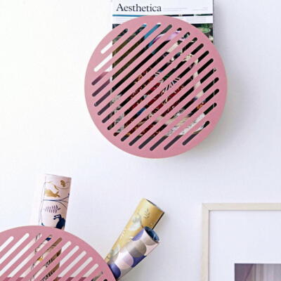 Diagonal Wall Basket pink - large