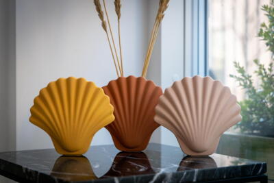 Seashell vase – mauve