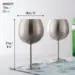 4 stk. High Ball Drinks Glas - Mat Sølv